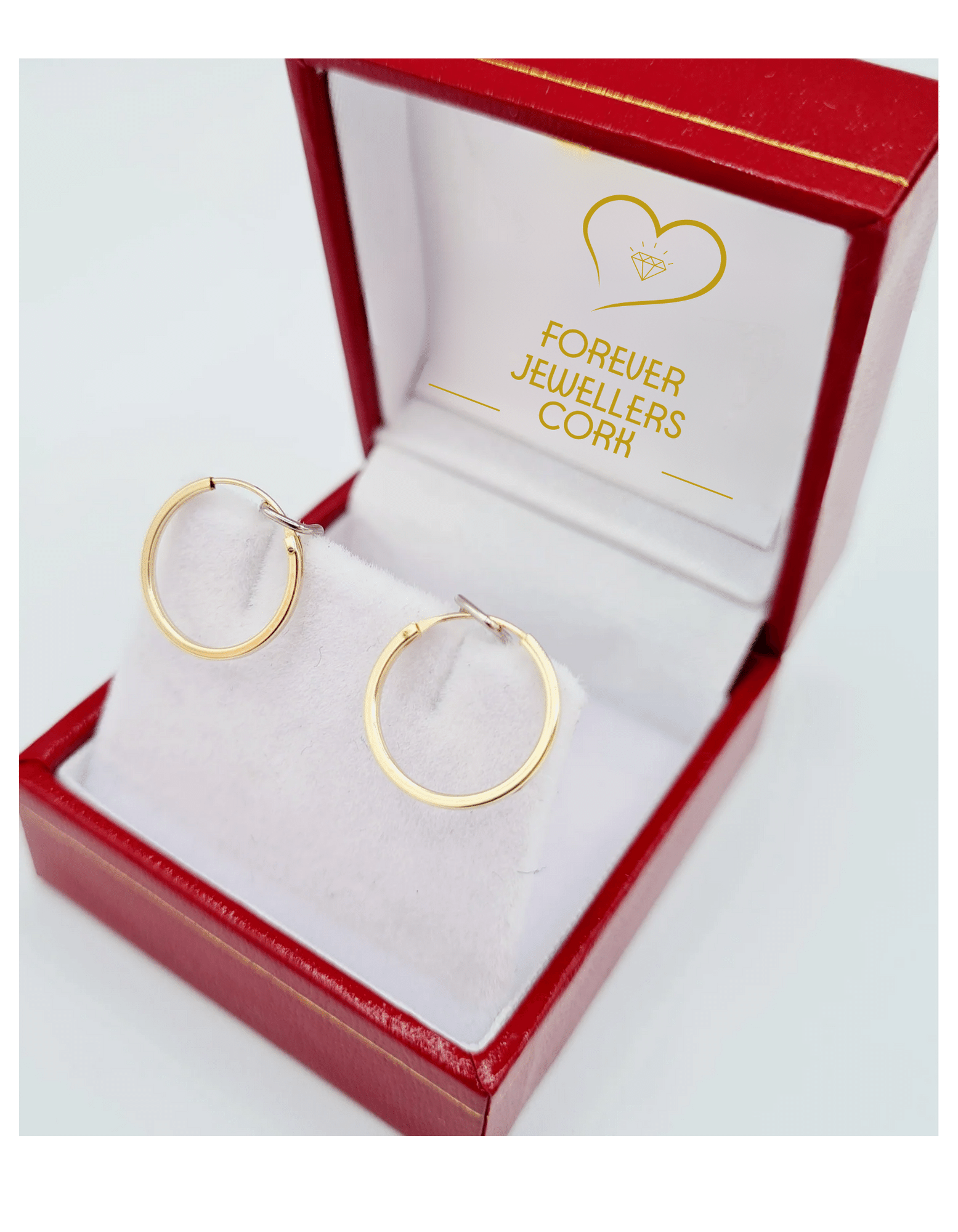 Gold Plated 8mm Hoop Sleeper Earrings | Jewellerybox.co.uk