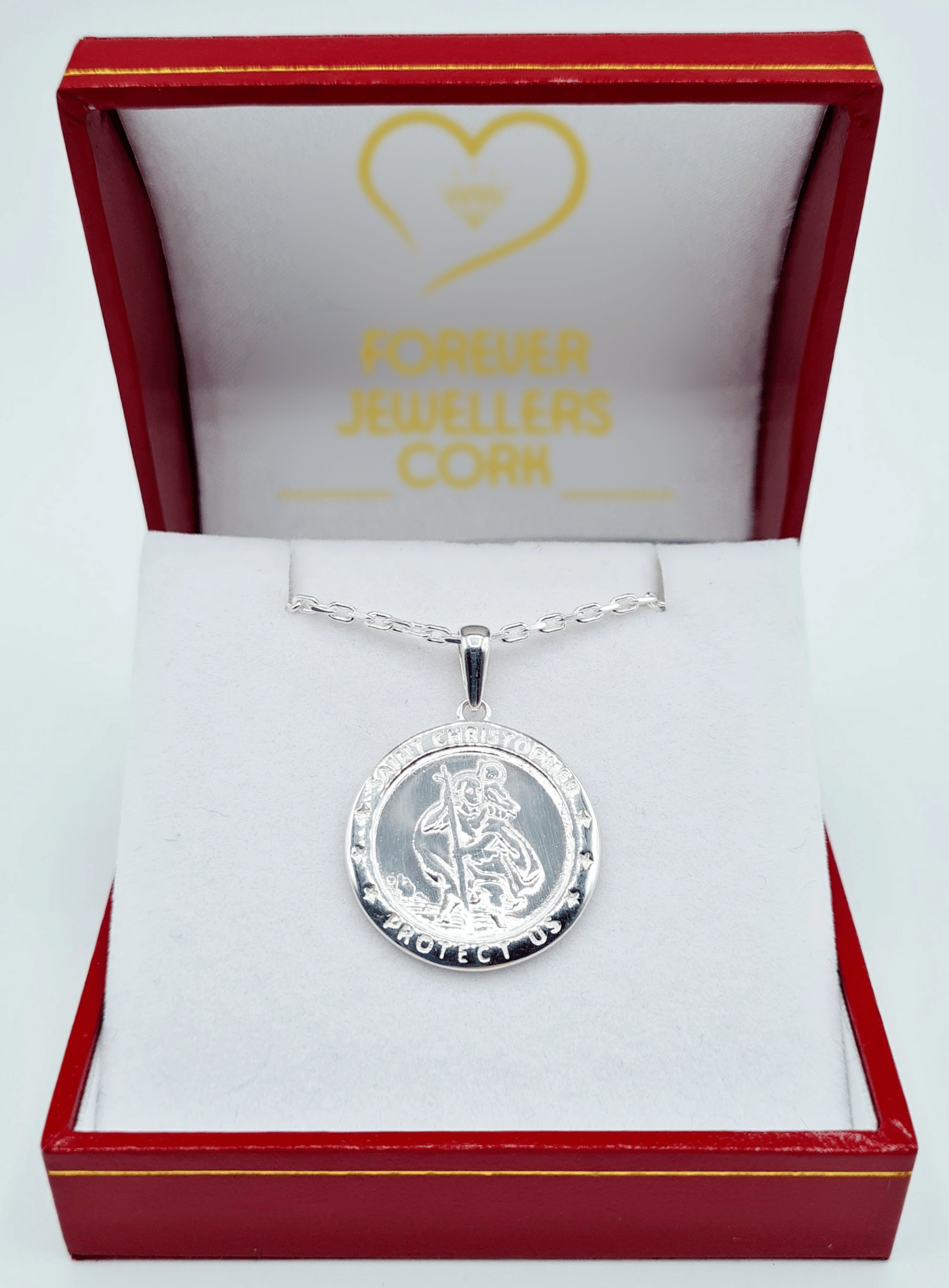 Alexander Castle Small 925 Sterling Silver St Christopher Pendant Necklace  - Oval 12mm x 9mm with 16