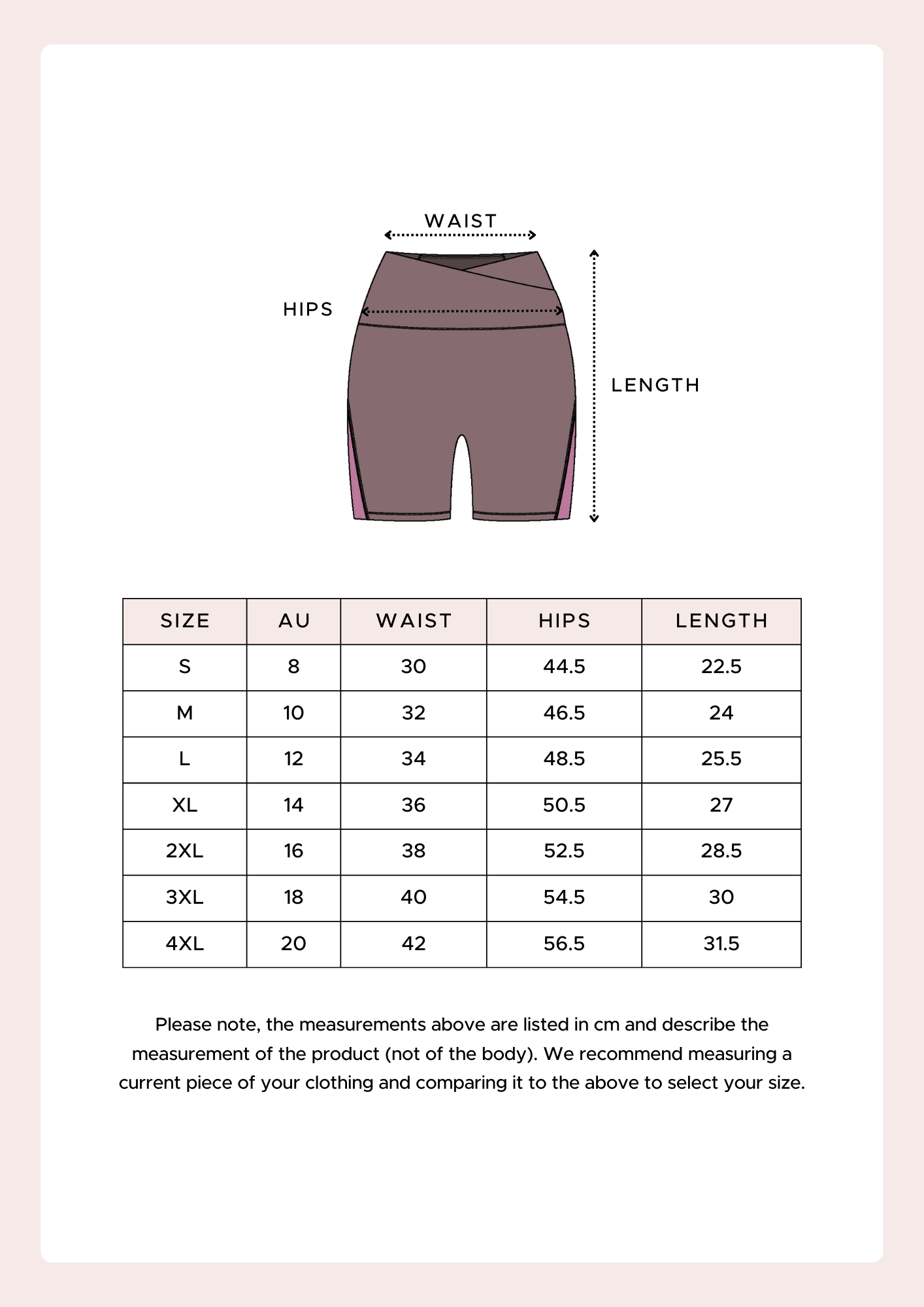 hustle shorts size guide
