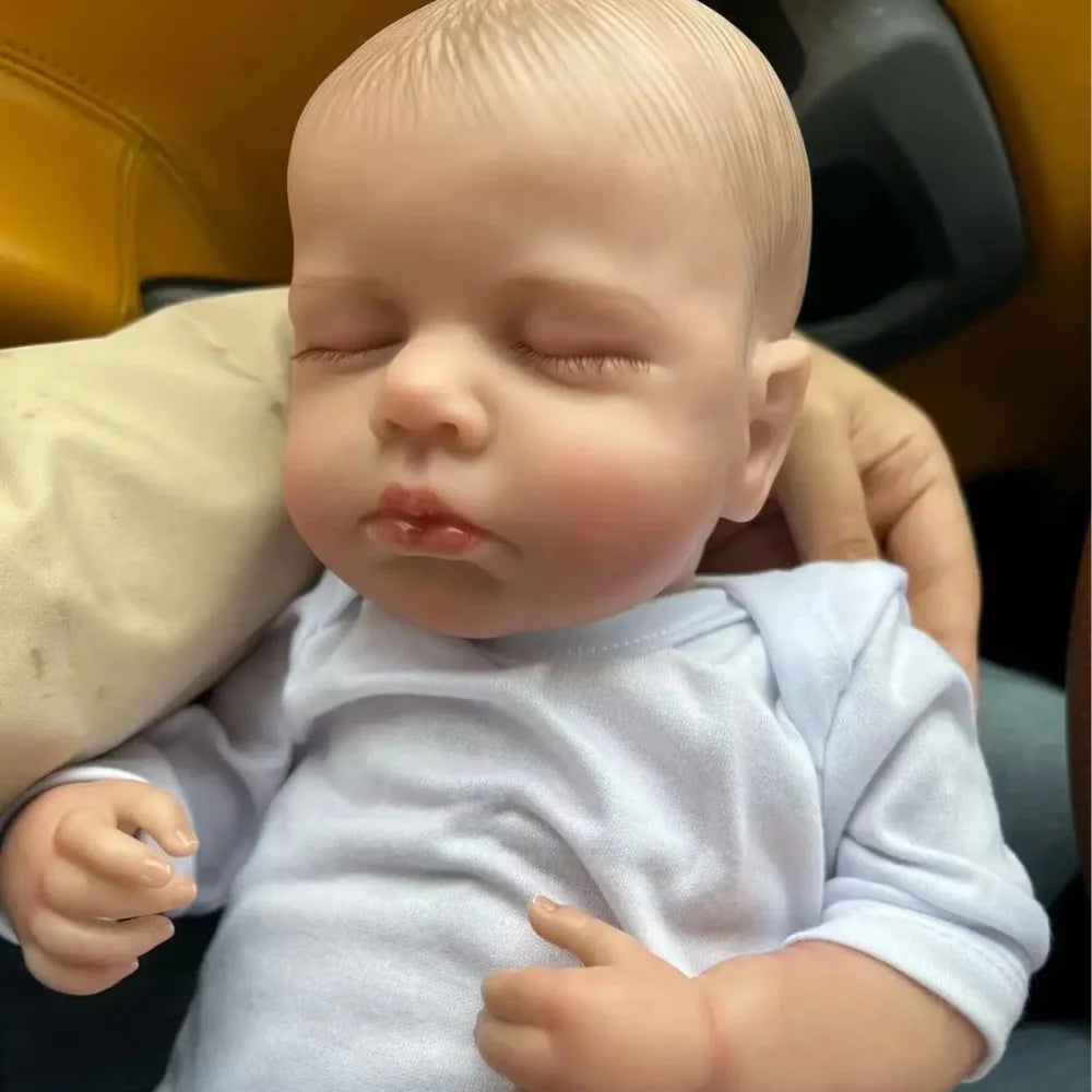 bebe Reborn de olhos fechados rostinho realista silicone e vinil boneca reborn realista toque suave Boneca Reborn