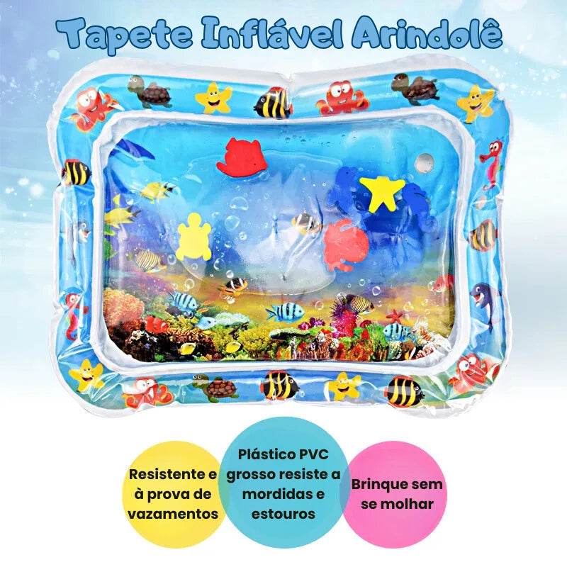 Tapete Aquático Interativo com peixinhos flutuantes e cores vibrantes para estimular o aprendizado do bebê