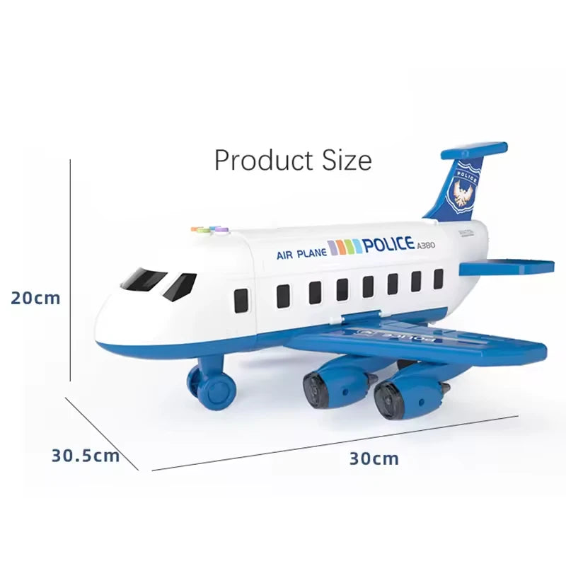 Arindolê Brinquedos Avião de Brinquedo Police A380 com luzes e sons, brinquedo educativo para estimular a imaginação das crianças
