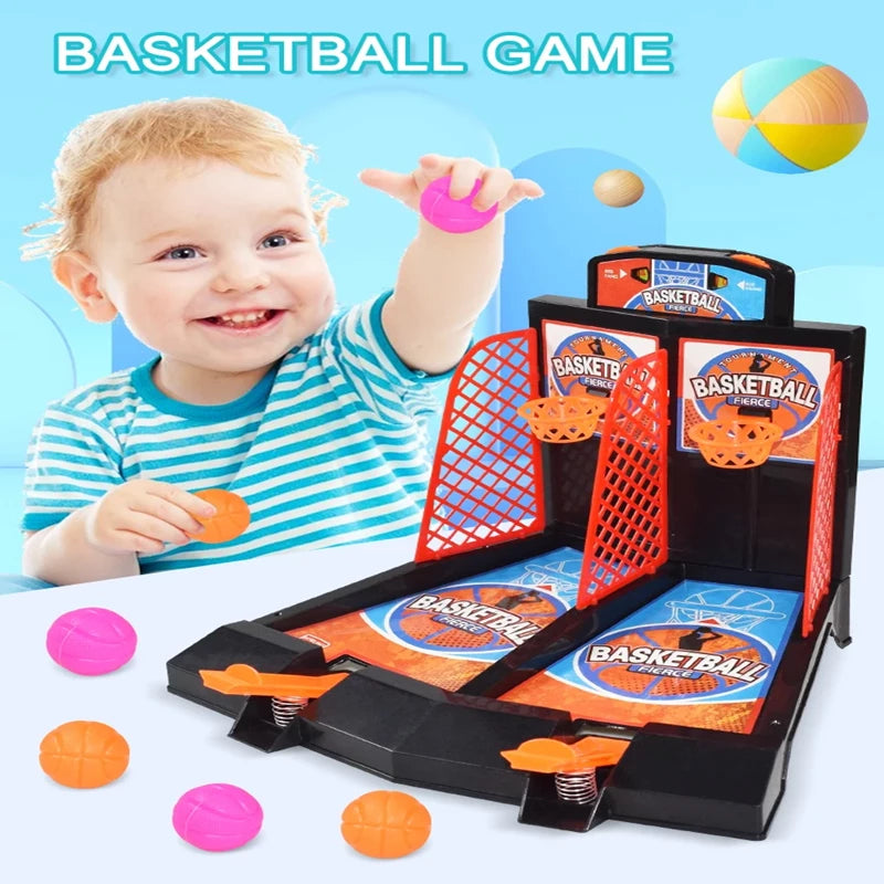 Criança brincando como Brinquedo Educativo de Basquete jogo que promove coordenação e interação familiar