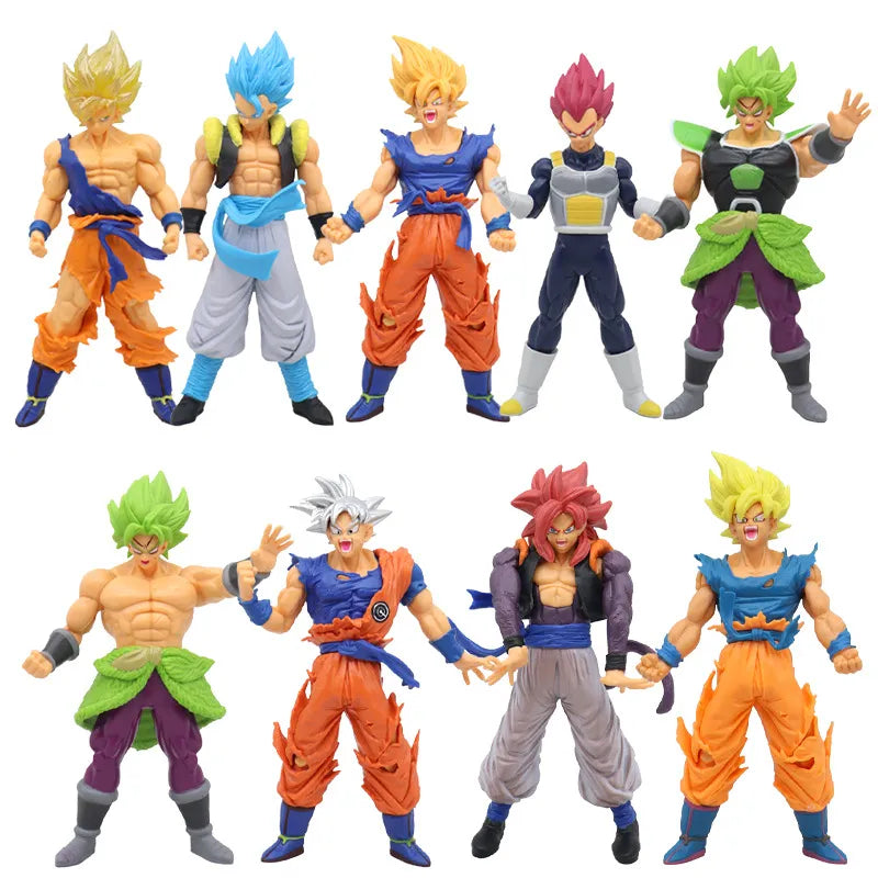 Dragon Ball Bonecos com 10 personagens diferentes incluindo Goku, Vegeta e Broly