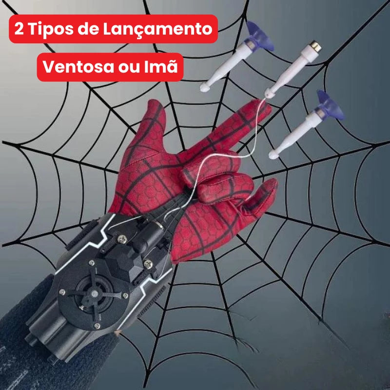 Arindolê Brinquedos Lançador de teia do Homem Aranha com ventosa e imã, ideal para aventuras criativas e brincadeiras emocionantes