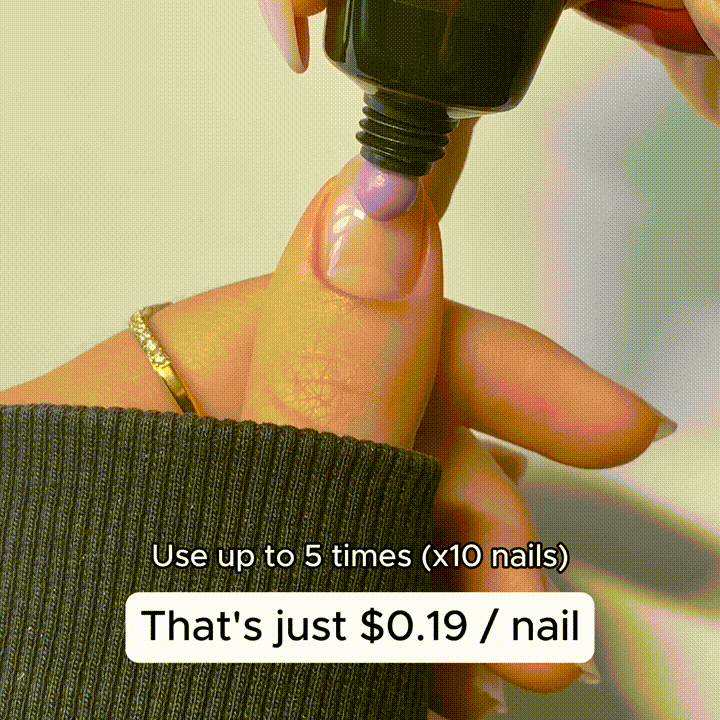 Apply polygel nails for long-lasting manicures at an affordable cost of $0.19 per nail.