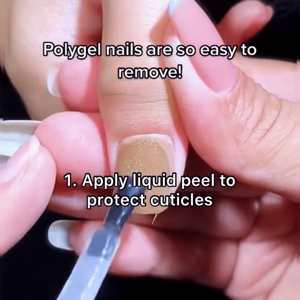 How do I keep my polygel from pushing off the nail bed, I didn't
