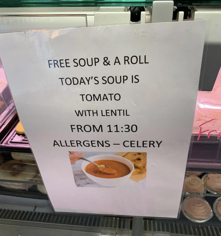 Free soup and roll Big River Bakery