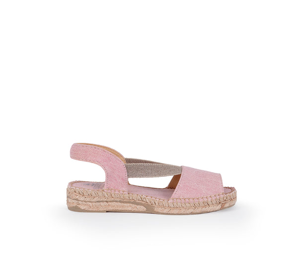 Pale Pink Espadrille Chunky Sandals