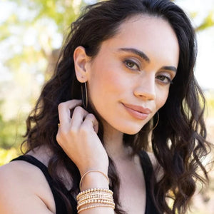 Hayden B Minimalist Hoop Large Gold - Rustic Frio