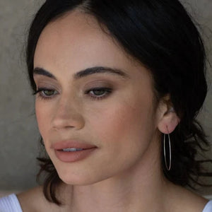 Hayden B Minimalist Hoop Large Silver - Rustic Frio