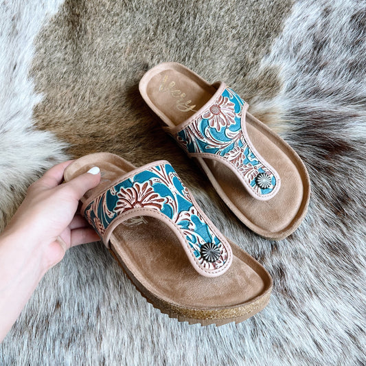 Tooled Leather Sandals – Cowbabes Designs