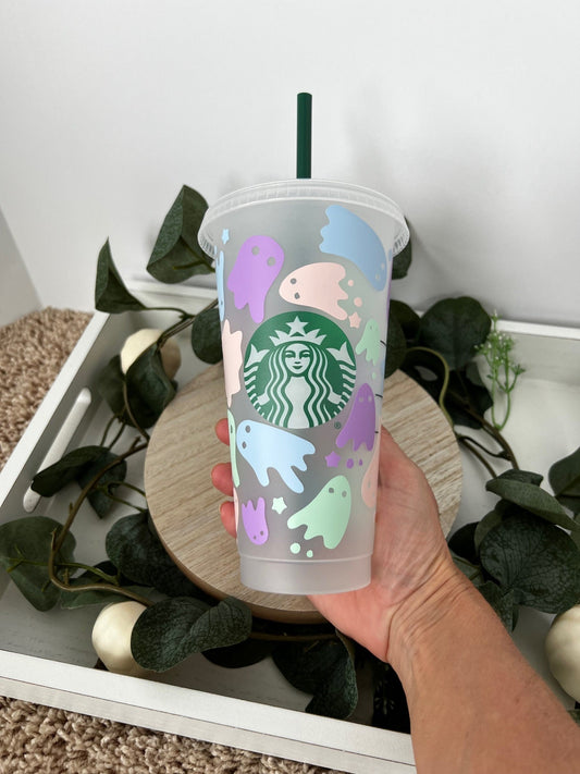 Venti 24oz Retro Smiley Face Design Starbucks Reusable Cup