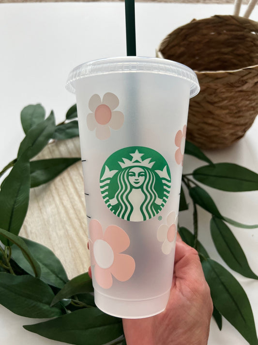 Venti 24oz Retro Flower Design Starbucks Reusable Cup –  ChambrayandSandCustomGifts