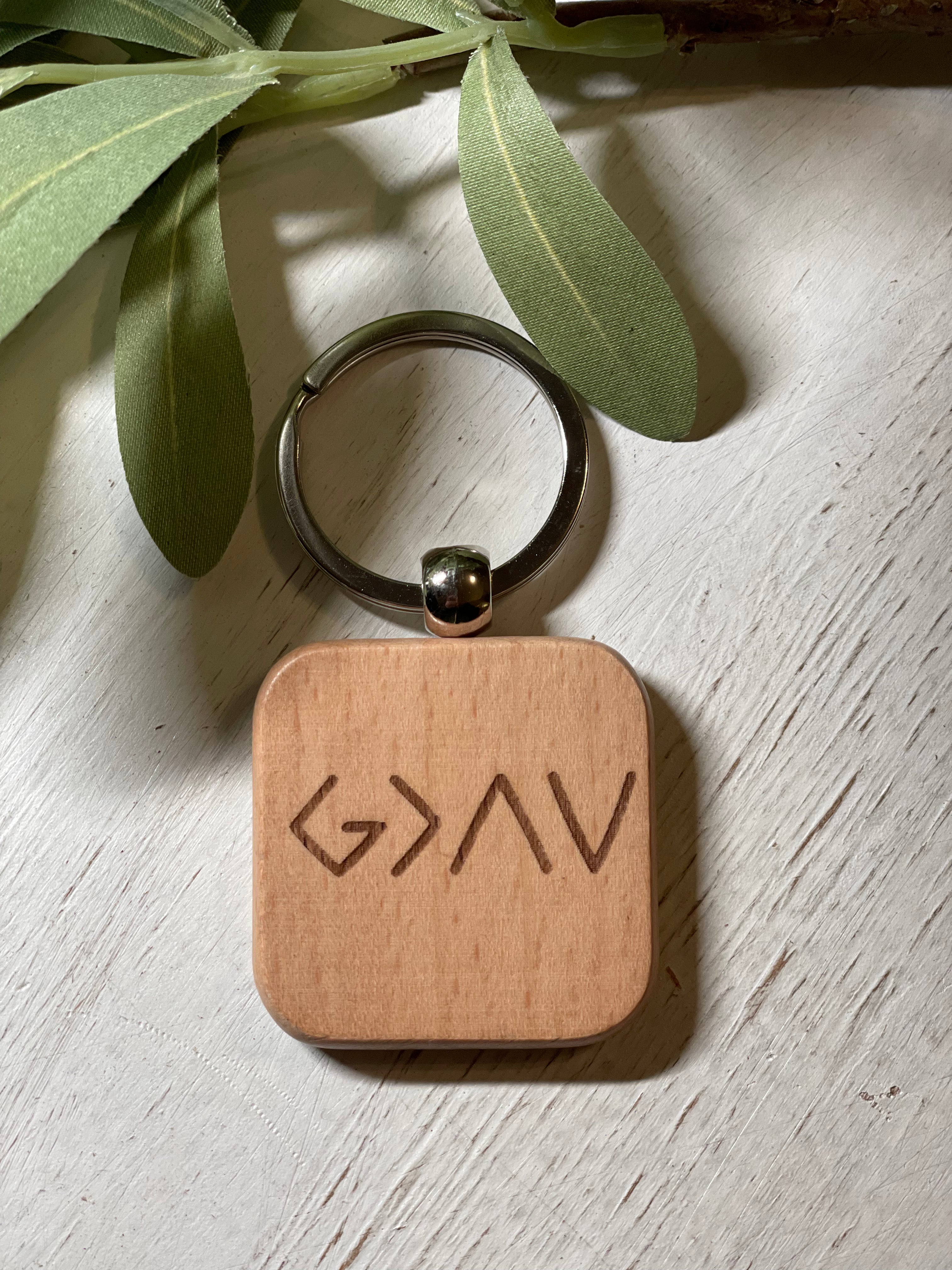 Wood Engraved Keychain
