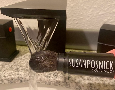 Susan Posnick ColorFlo Makeup Brush Being Washed