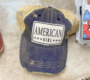 Navy Distressed Baseball Cap - Coyotes Boutique