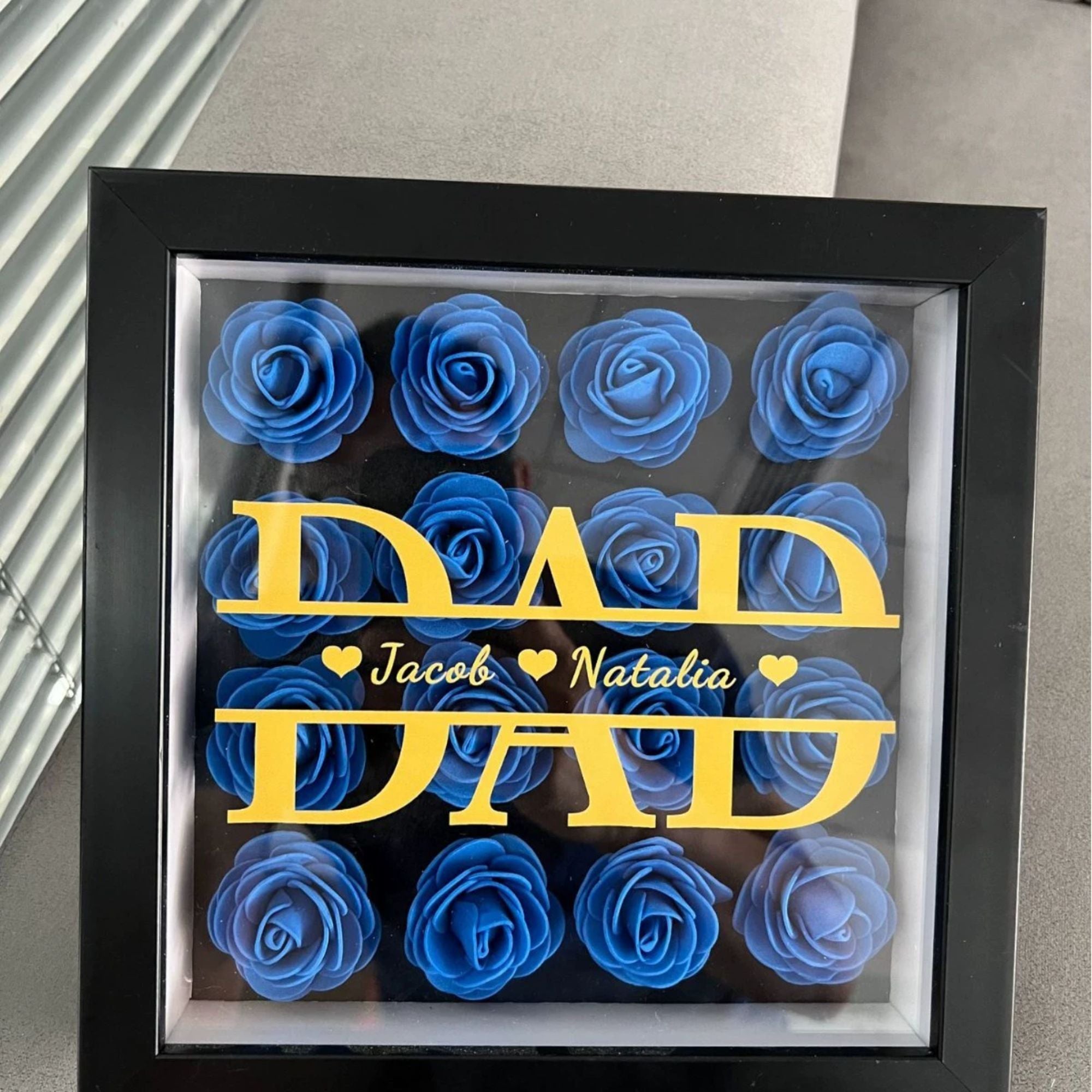 Mother's Day Custom Shadow Box With Names - Heart Rose Gift - Image 4