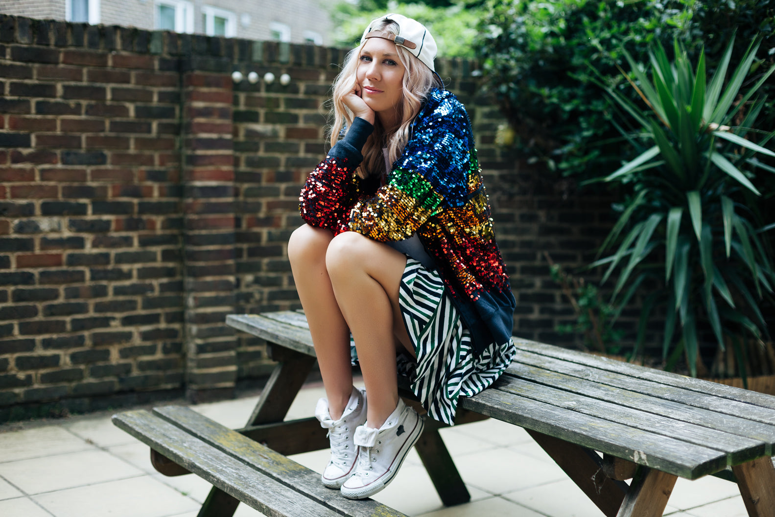 Leah Hibbert wearing Preen Line