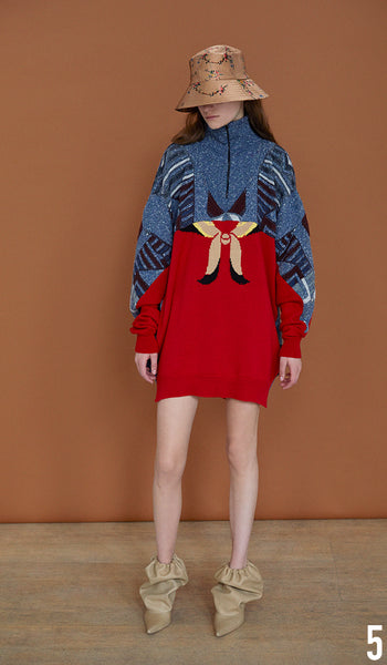 Preen By Thornton Bregazzi Resort 19 Look 5 Lauren Knit, Holly Hat and Rose Boot. 