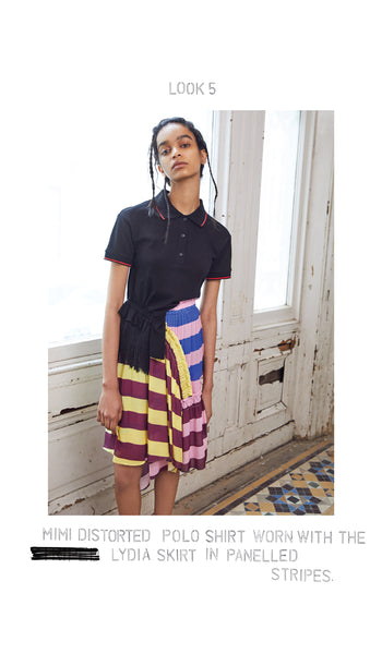 PREEN LINE RESORT 19 LOOK 5 Mimi Polo Shirt and Lydia Skirt. 