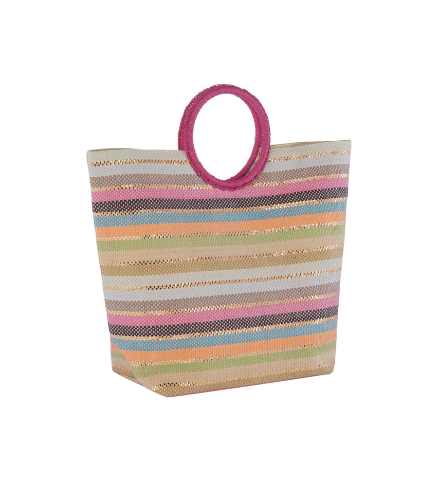 Rainbow-Stripe Beach Tote - Shiraleah