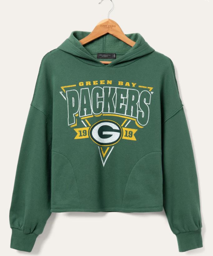 Packers Junk Food Goal Line Pullover Hoodie Medium Gold & Green