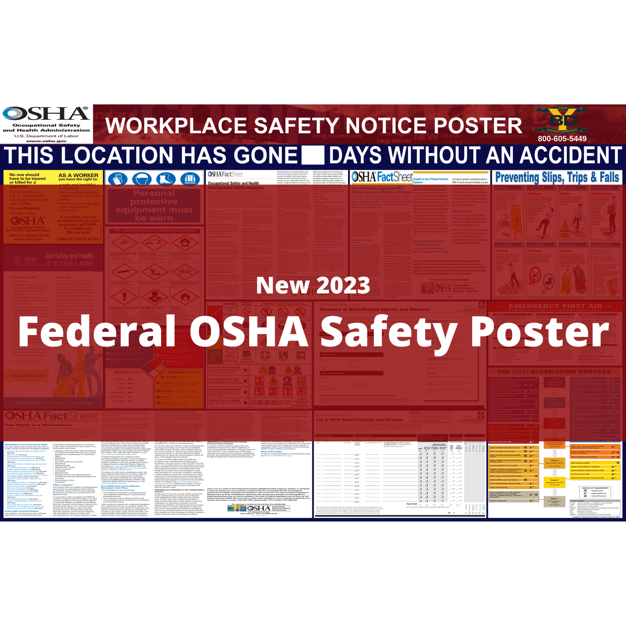 Federal OSHA Rules Safety Poster Your Business Department