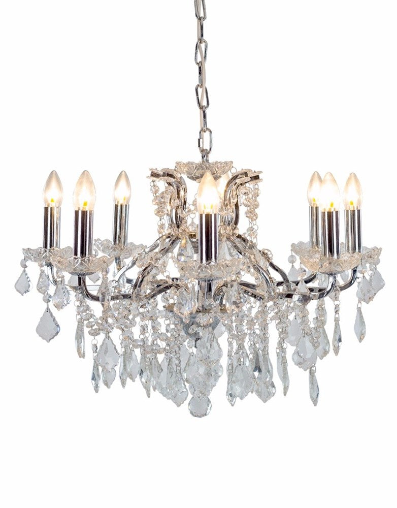 chrome and glass chandelier