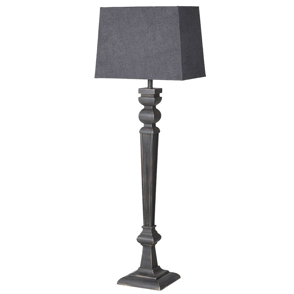 tall grey lamp