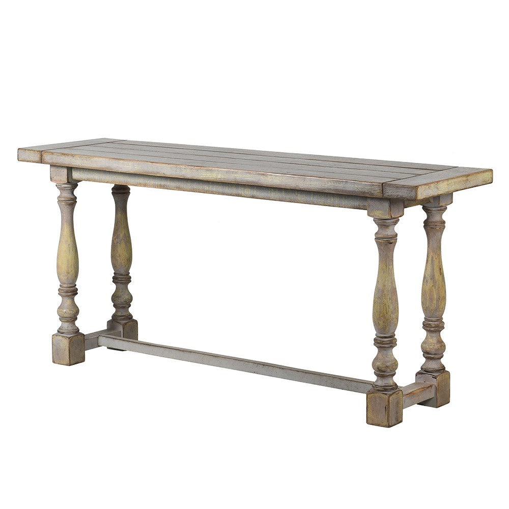 distressed gray console table