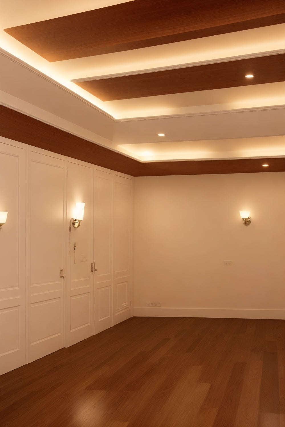 A beautifully lit room featuring recessed lighting