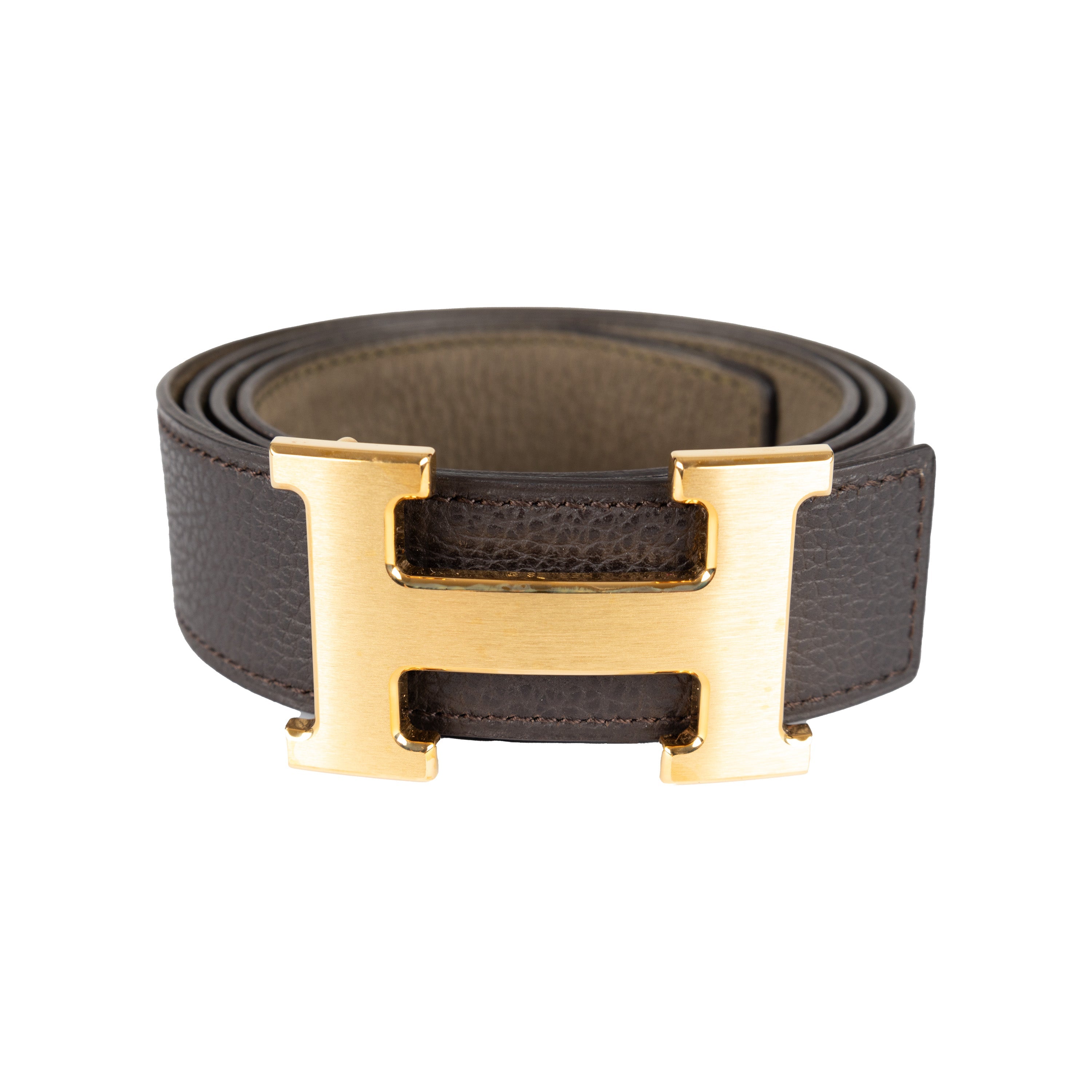 image of HERMES Hermes H Buckle Reversible Leather Belt