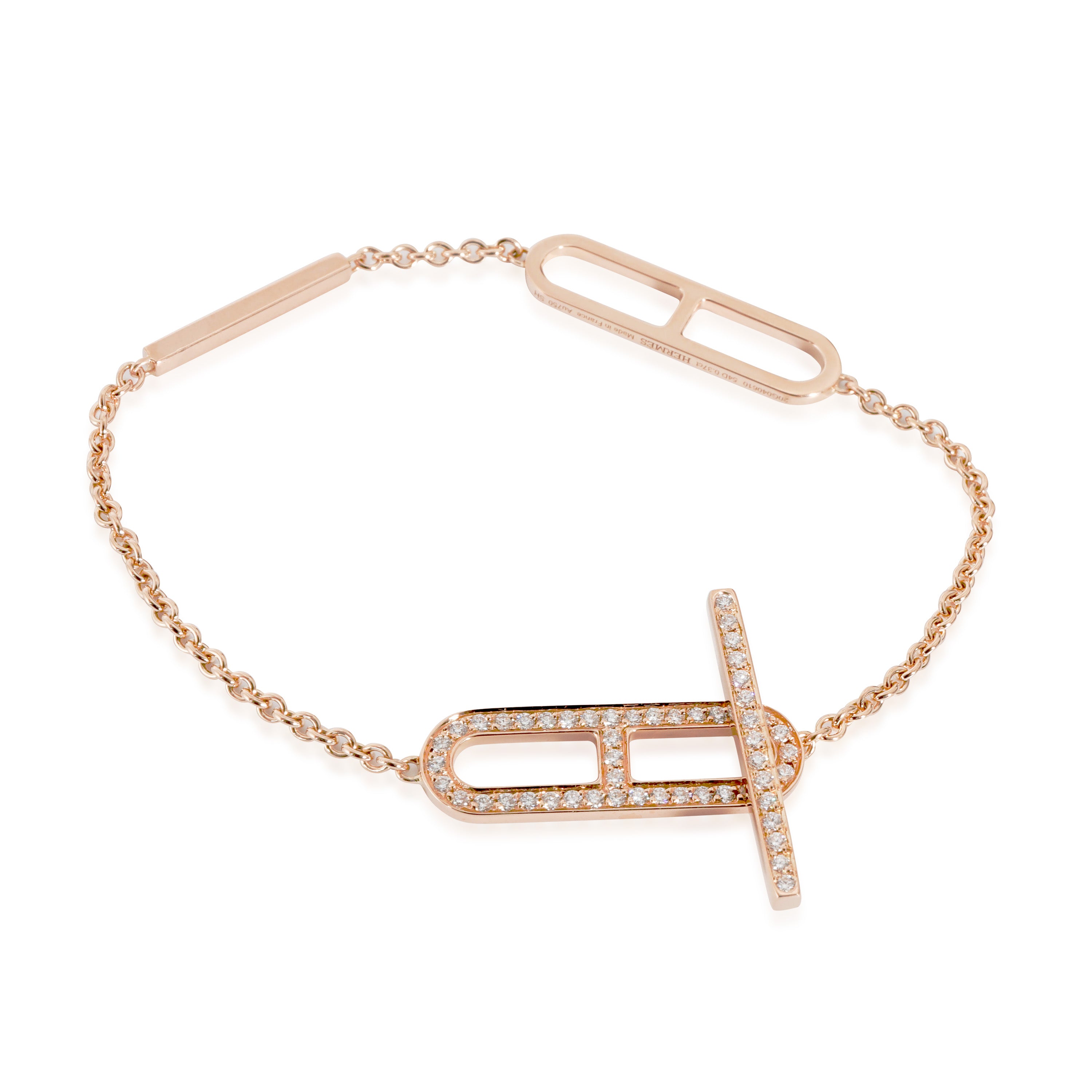 image of HERMES Ever Chaine D'Ancre Bracelet, Small Model in 18KT Rose Gold 0.37ctw