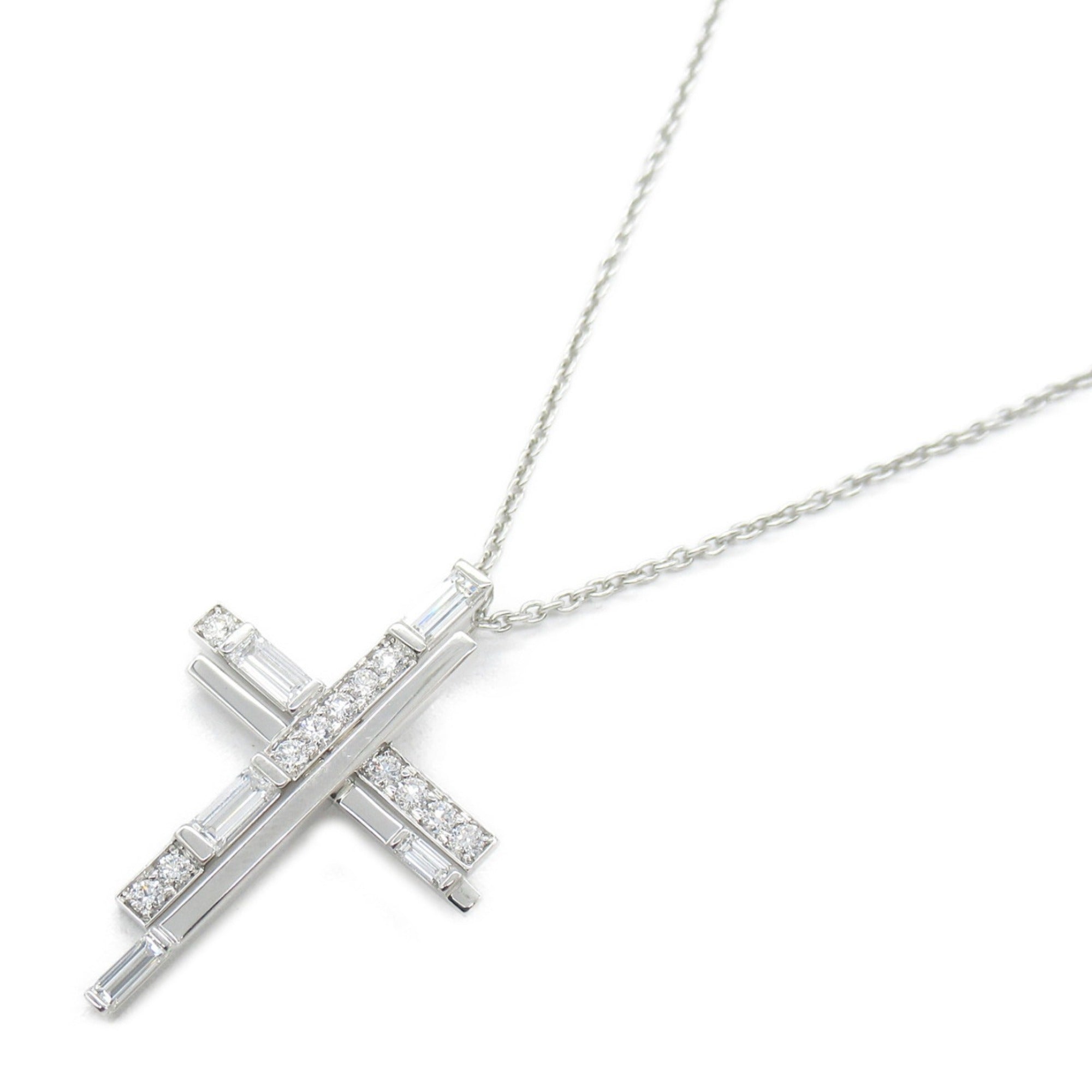 image of HARRY WINSTON Traffic Accent Cross Diamond Necklace Necklace Clear Pt950Platinum Clear