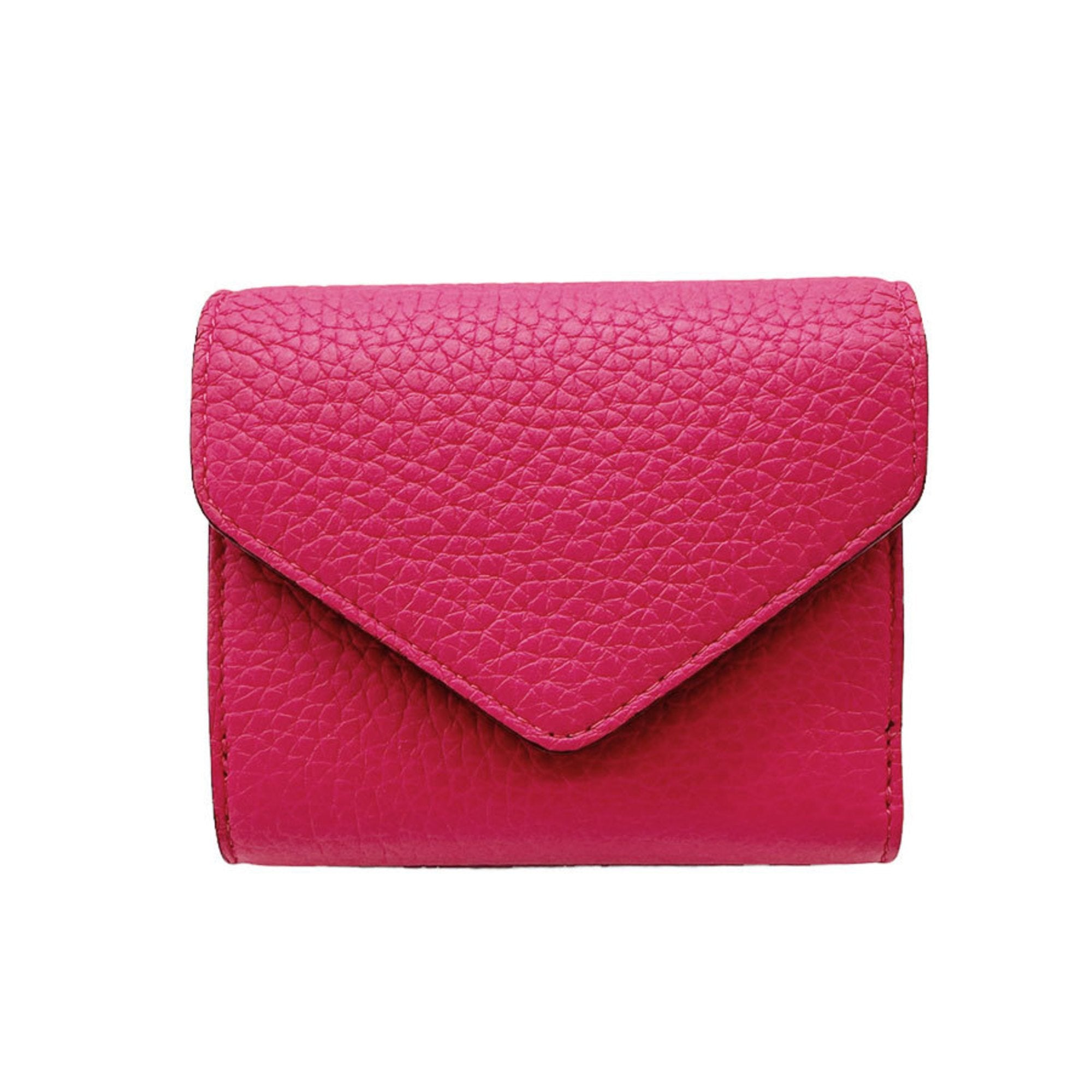 Tri-fold Wallet Leather Magenta Women's Z0353