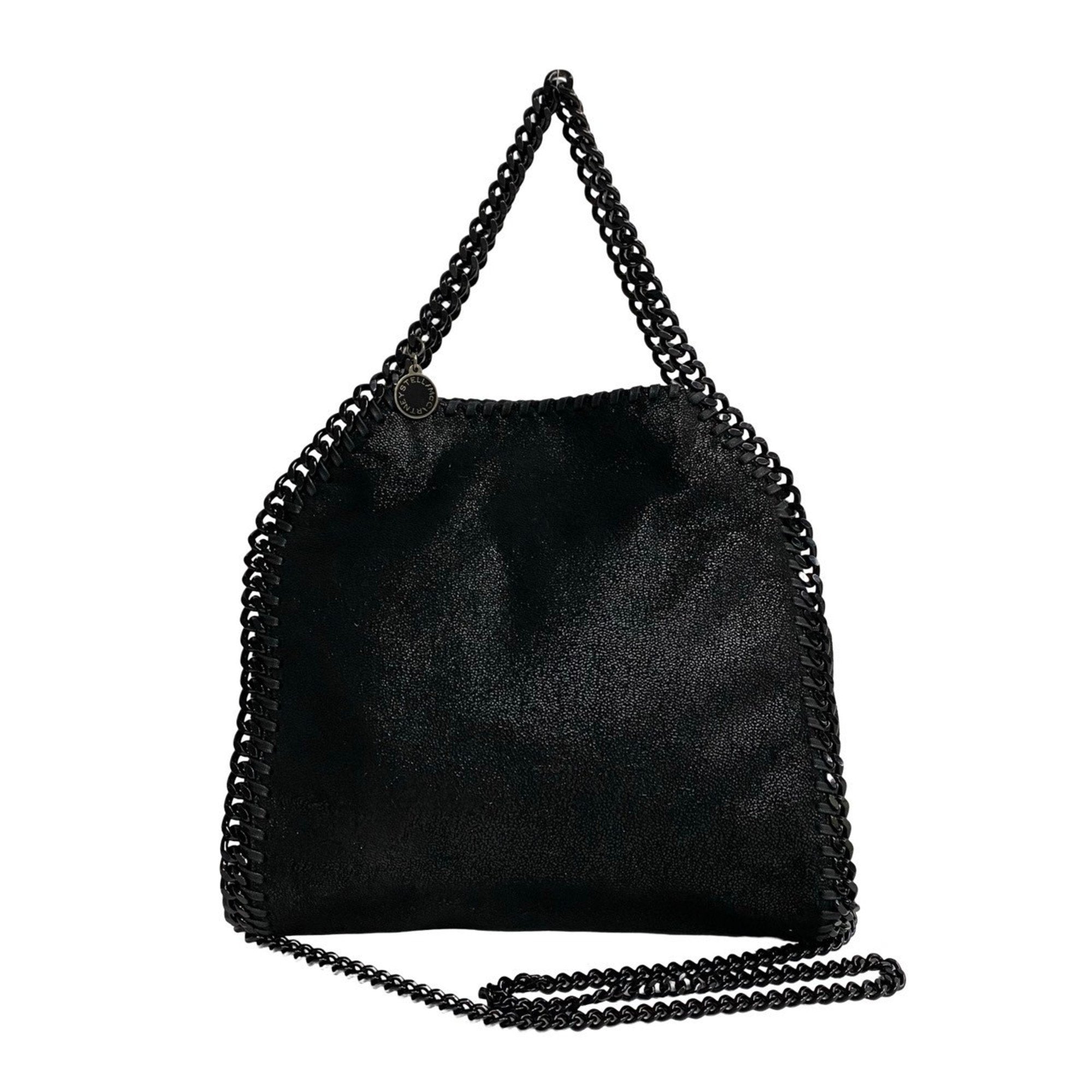 Falabella Leather Chain 2way Handbag Shoulder Bag Black 77279