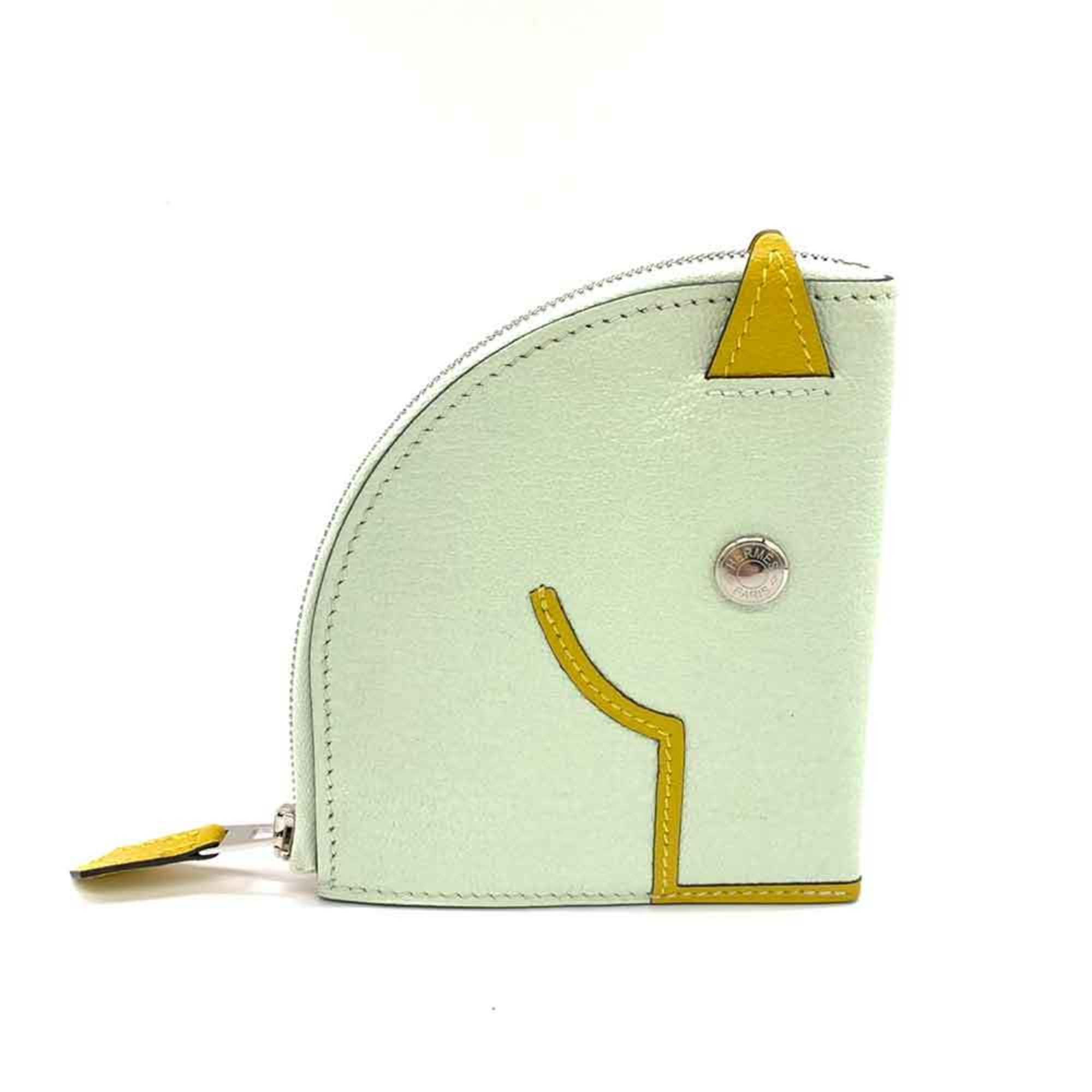 Wallet Paddock X Yellow Wallet/Coin Case Coin Purse Horse Serie Women's Chevre Leather