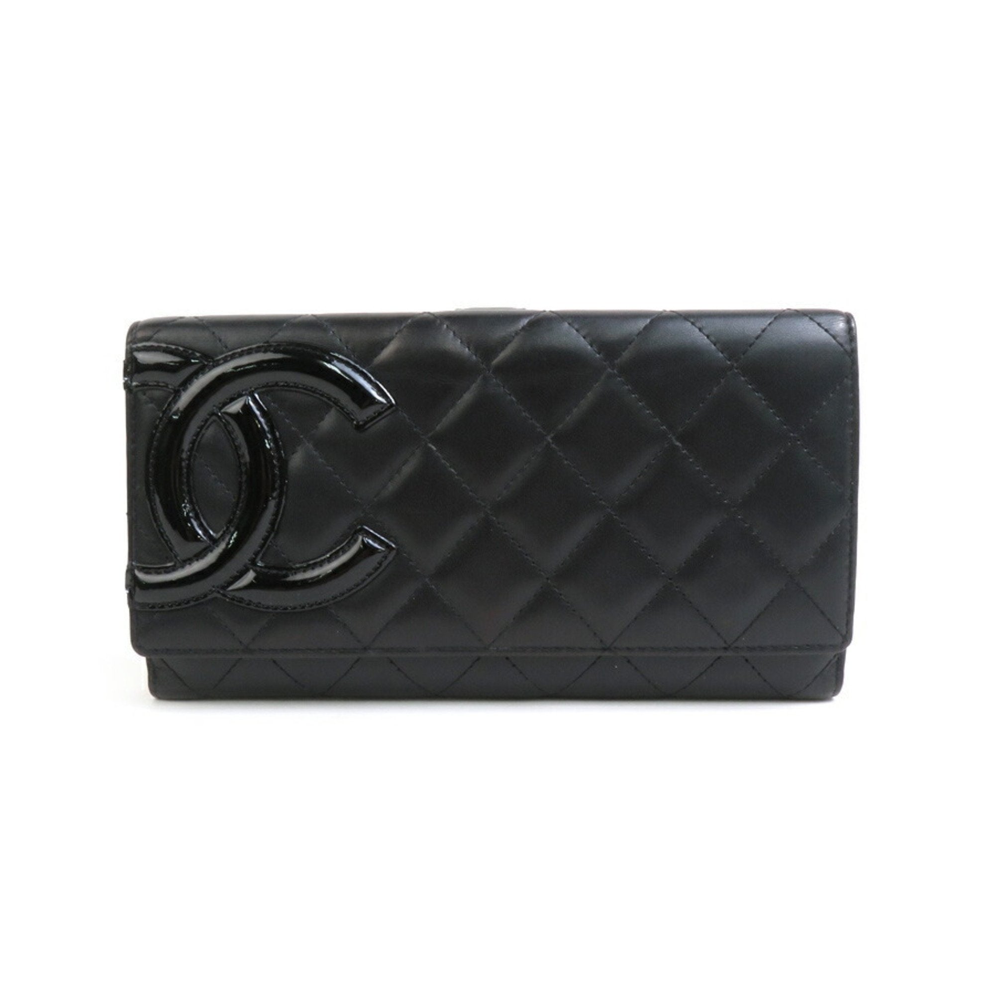 Bi-fold Wallet Cambon Lambskin Black Women's 99887f