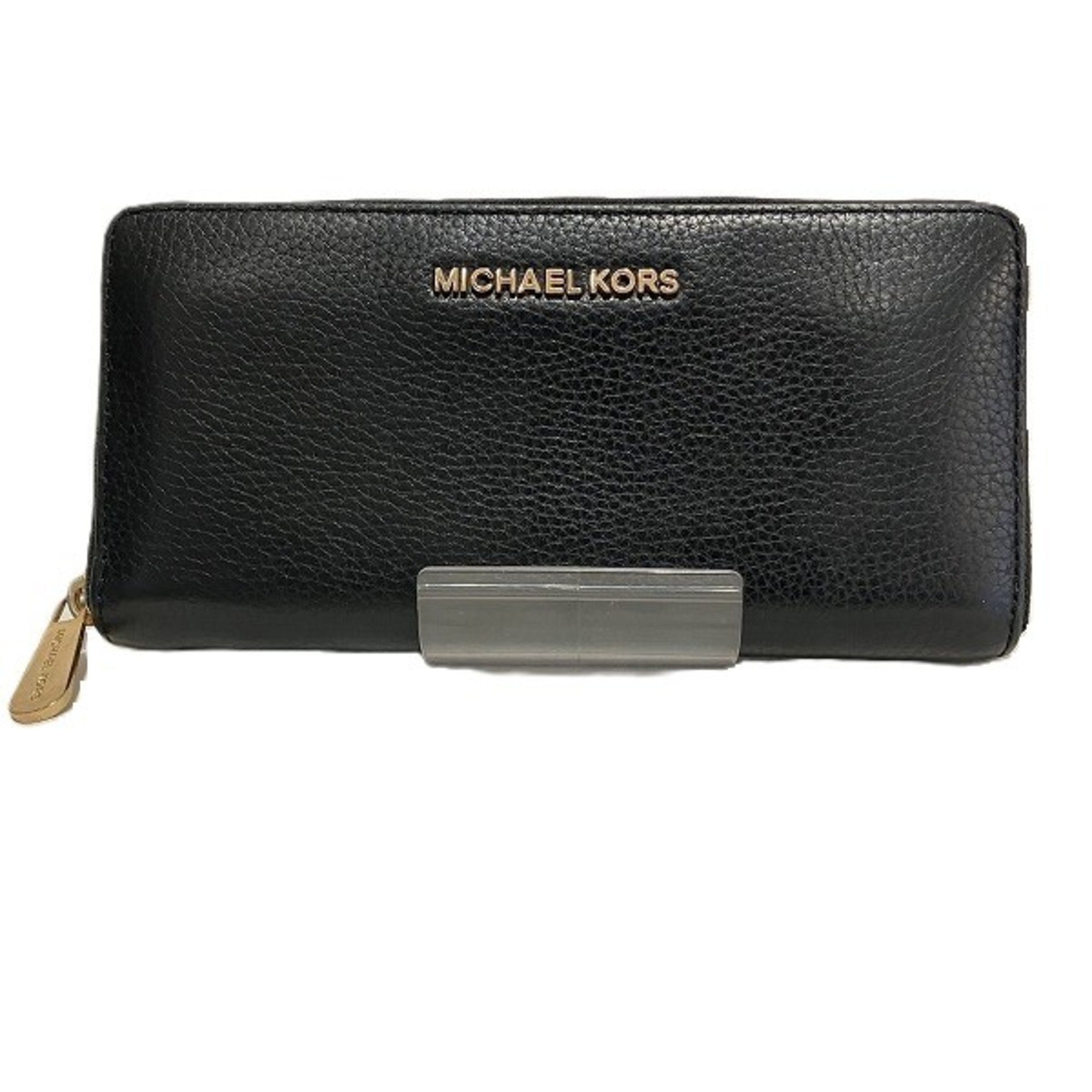 Round Black Leather Long Wallet For Women