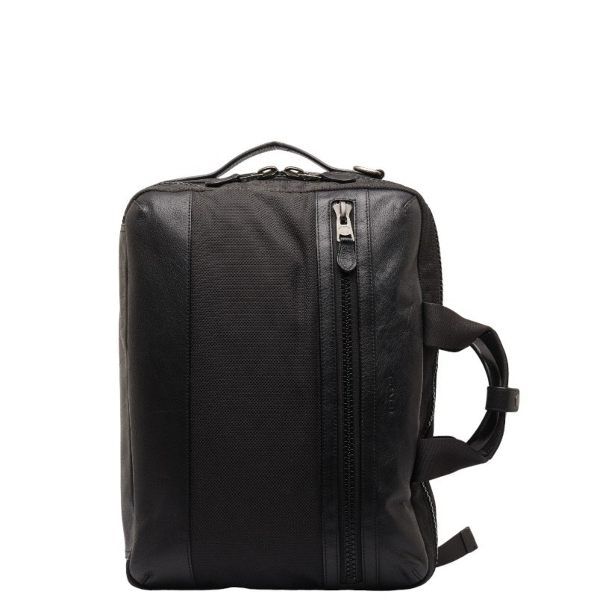 Terrain Handbag Backpack Shoulder Bag 3WAY F59944 Black Canvas Leather Men's