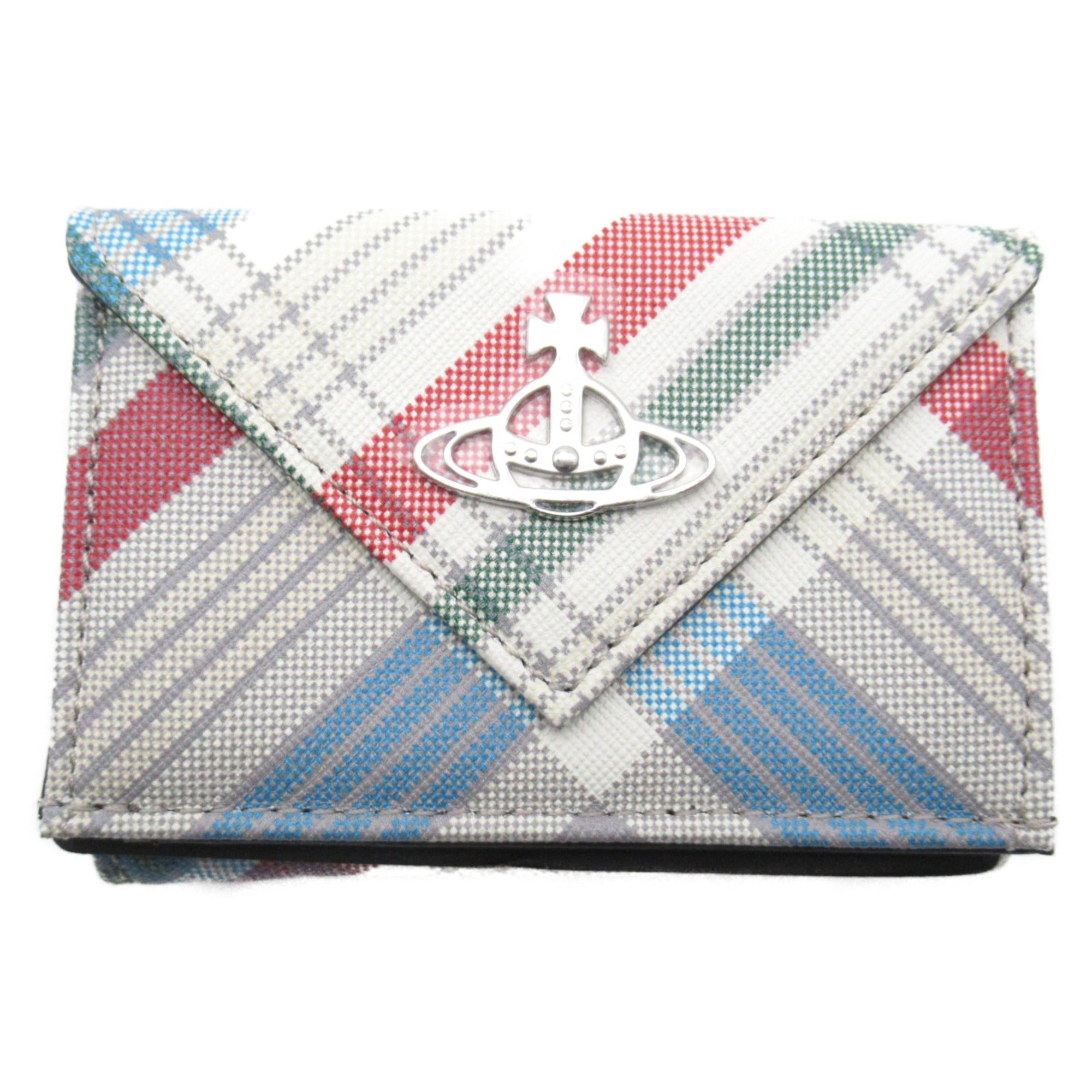 Three-fold Wallet Madras Check Safiano Leather Saffiano Print 51150009UL0057O101