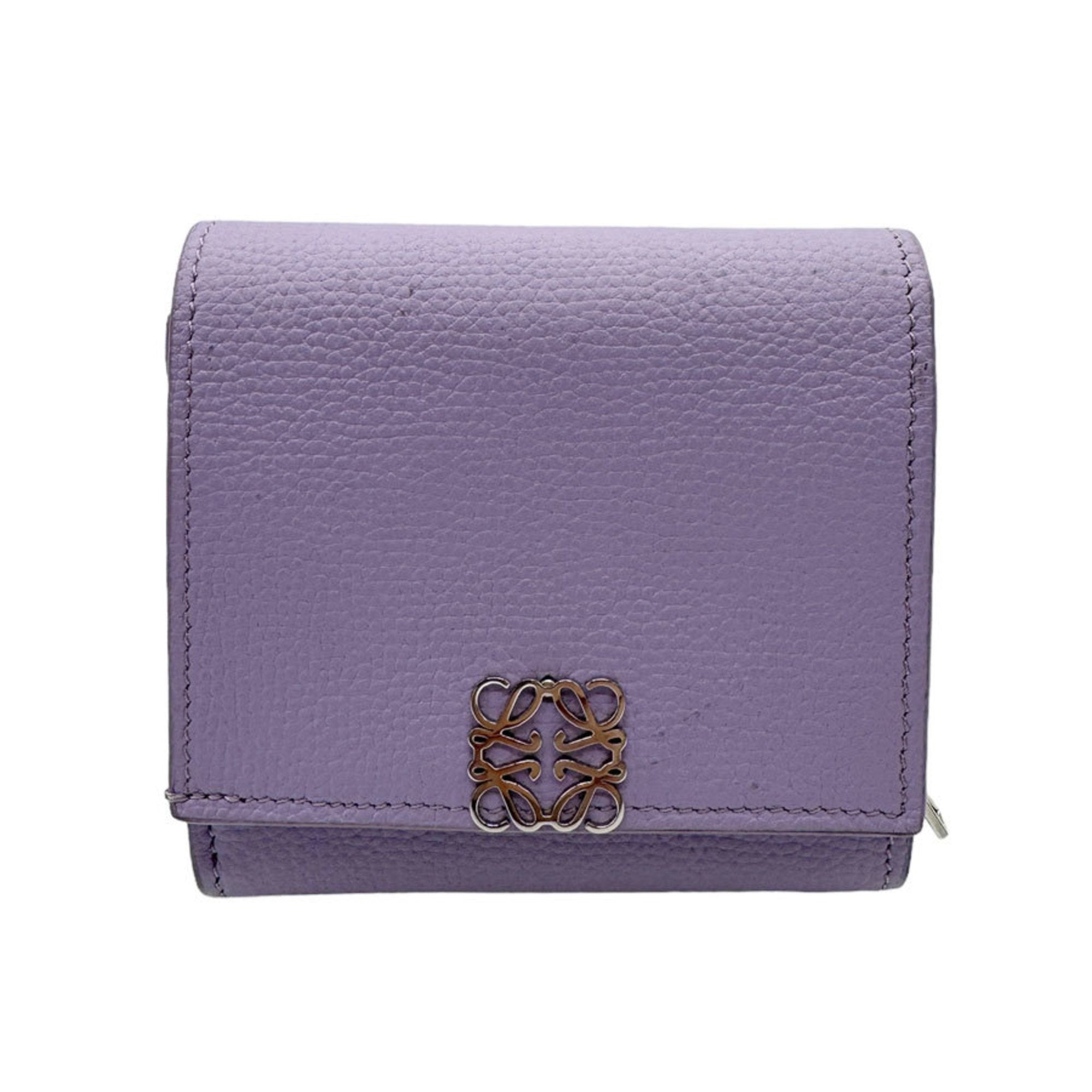 Bifold Wallet Anagram Leather Light Purple Women's