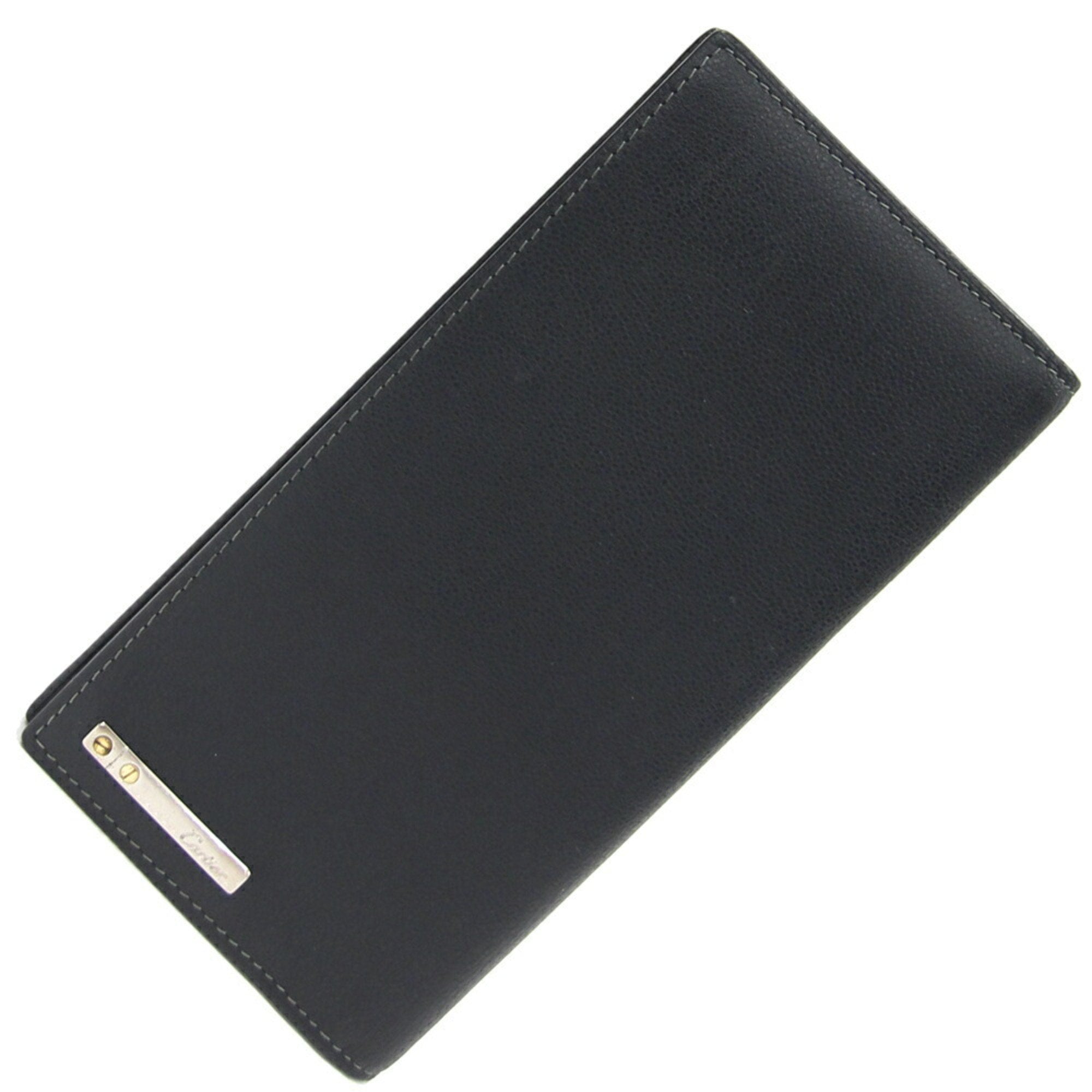 Santos Bi-fold Wallet L3000769 Black Leather Long Men's