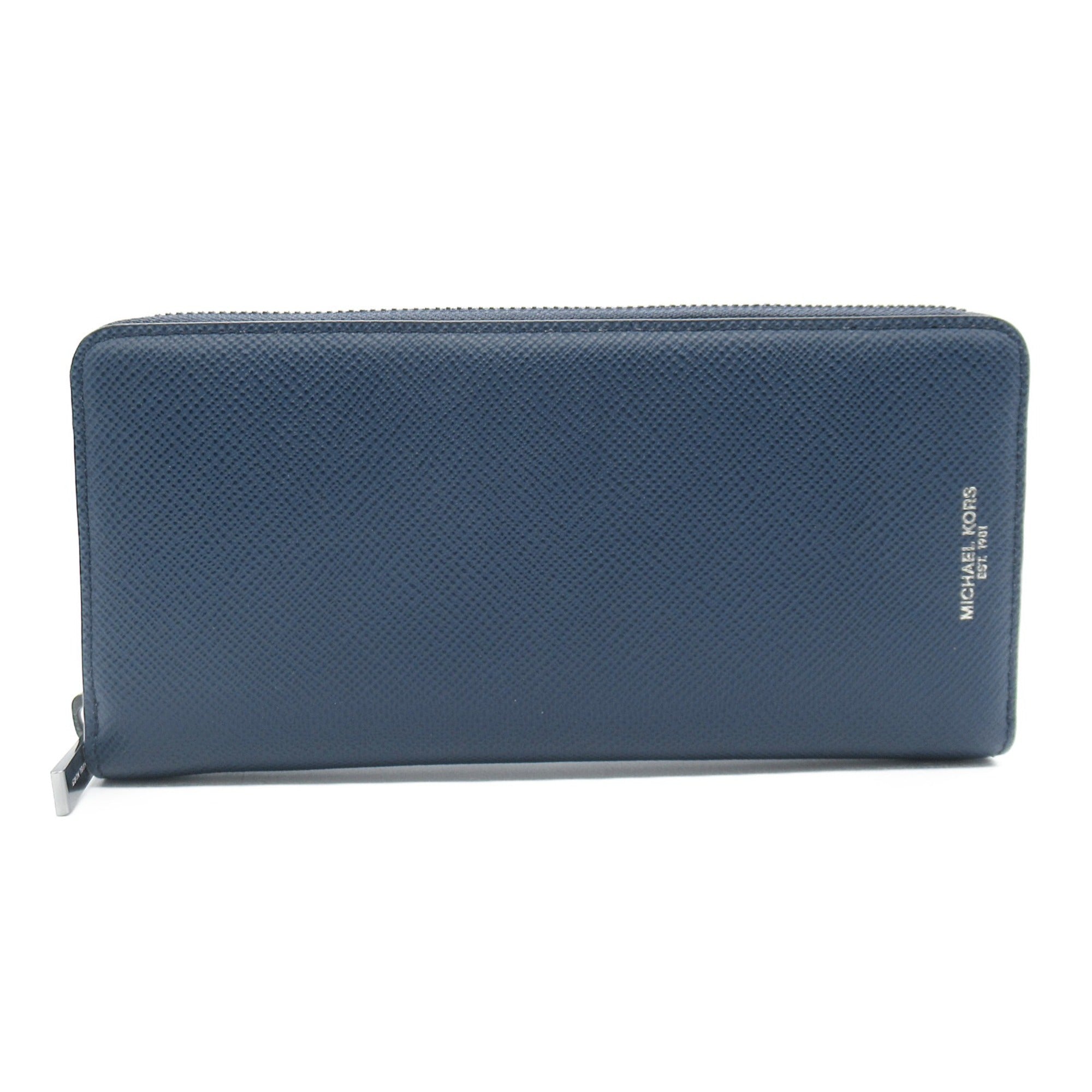 Round Long Wallet Navy Leather 39F5LHRE3L406