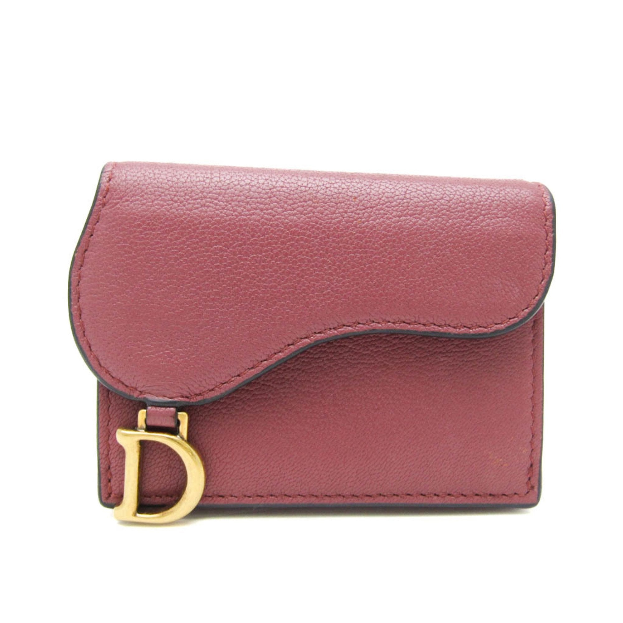 Saddle Wallet Women's Leather Wallet [tri-fold] Dusty Pink