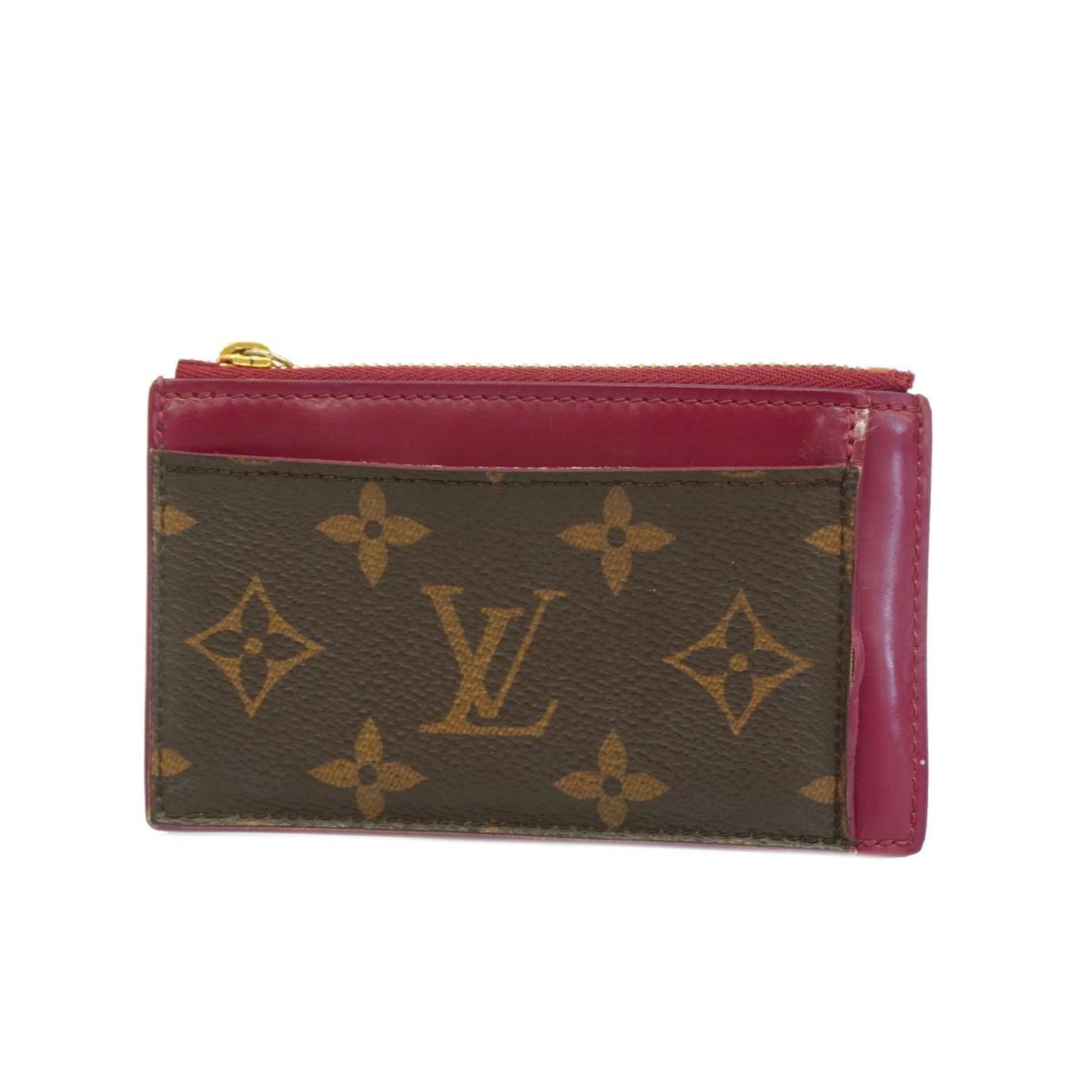 Wallet/Coin Case Monogram Porte Carte Zip M67889 Fuchsia Women's
