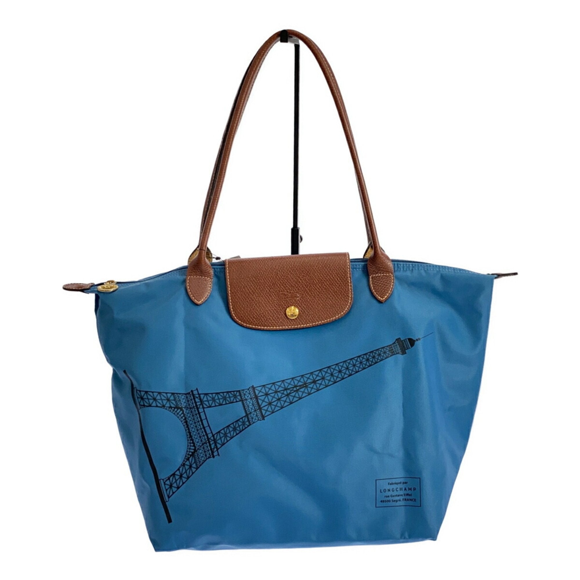 Le Pliage Eiffel Tower Print Tote Bag Shoulder Nylon Leather Blue Brown Mikunigaoka Store ITG50SZ9PX6P RM3614M