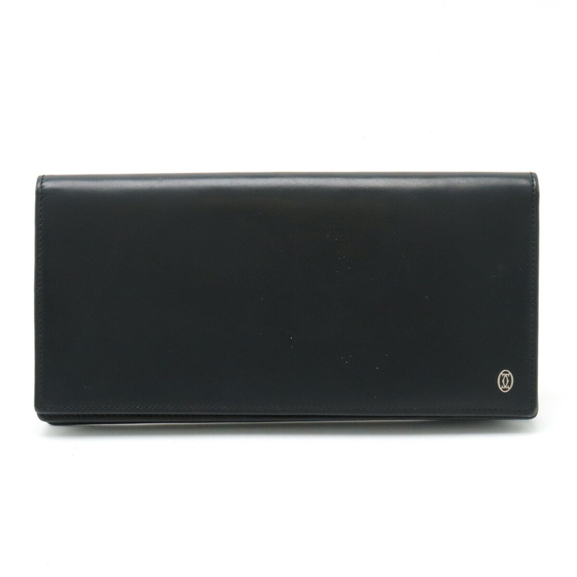 Pasha De Bi-fold Long Wallet Calf Leather Black L3000440