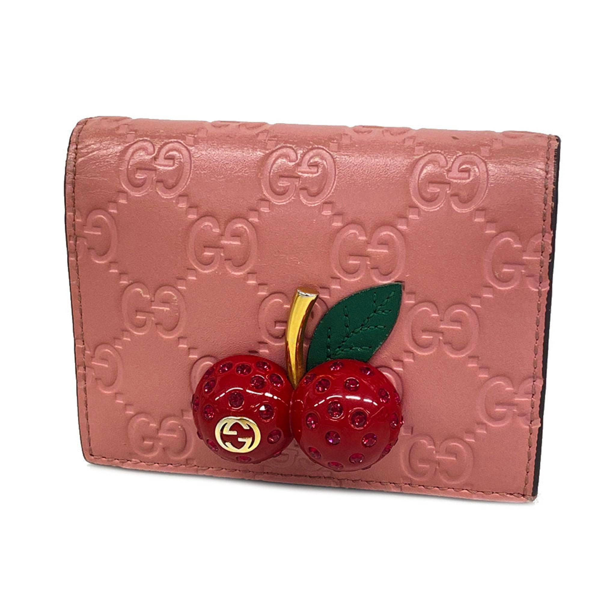 Wallet Ssima Cherry 476050 1147 Leather Pink Women's